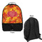 Fall Leaves Large Backpack - Black - Front & Back View