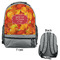 Fall Leaves Large Backpack - Gray - Front & Back View