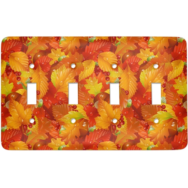 Custom Fall Leaves Light Switch Cover (4 Toggle Plate)