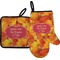 Fall Leaves Neoprene Oven Mitt and Pot Holder Set