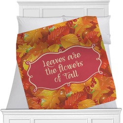 Fall Leaves Minky Blanket - Twin / Full - 80"x60" - Double Sided