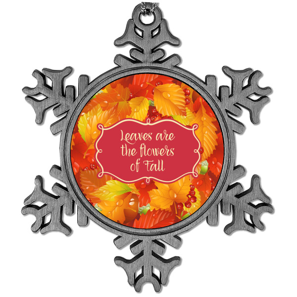 Custom Fall Leaves Vintage Snowflake Ornament