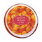 Fall Leaves Printed Icing Circle - Medium - On Cookie