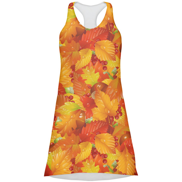 Custom Fall Leaves Racerback Dress - X Small