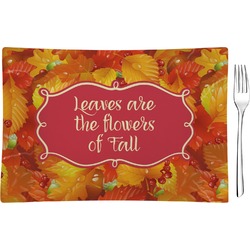 Fall Leaves Rectangular Glass Appetizer / Dessert Plate - Single or Set