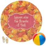 Fall Leaves Round Beach Towel