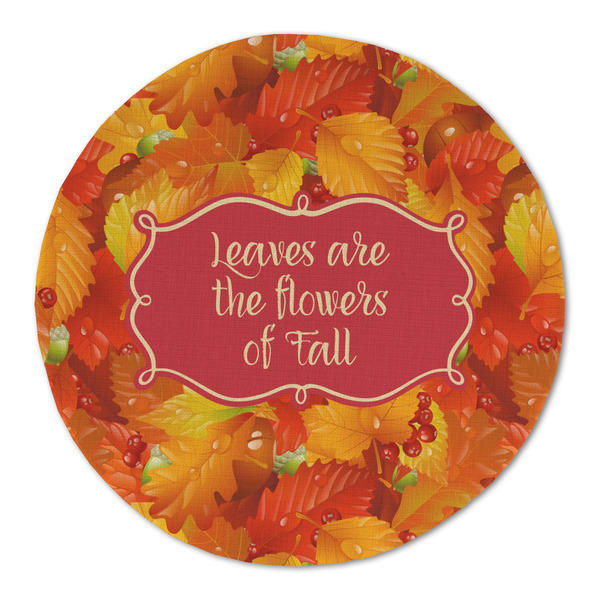 Custom Fall Leaves Round Linen Placemat - Single Sided