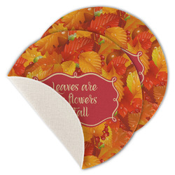 Fall Leaves Round Linen Placemat - Single Sided - Set of 4