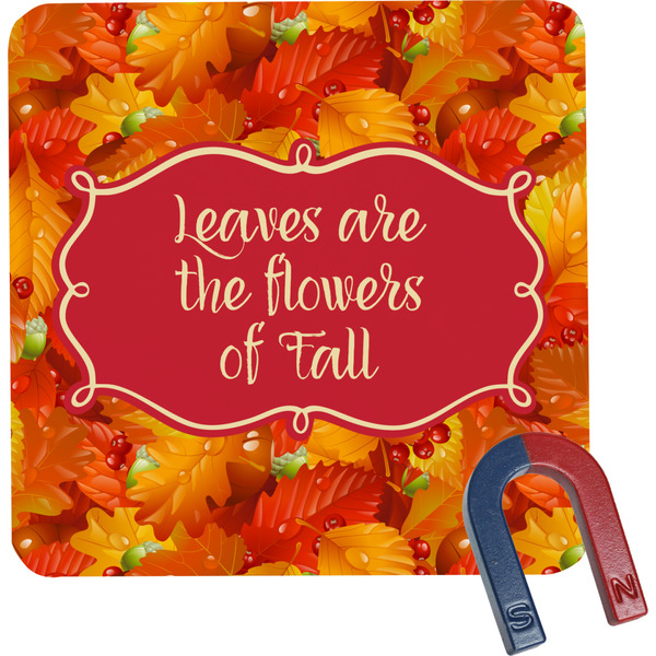 Custom Fall Leaves Square Fridge Magnet