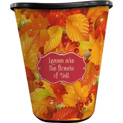 Fall Leaves Waste Basket - Double Sided (Black)