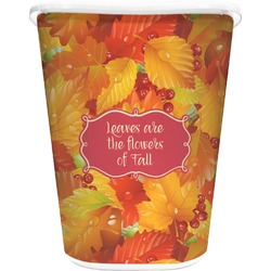 Fall Leaves Waste Basket - Double Sided (White)