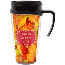 Fall Leaves Acrylic Travel Mug with Handle
