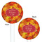 Fall Leaves White Plastic 5.5" Stir Stick - Double Sided - Round - Front & Back