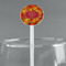 Fall Leaves White Plastic 5.5" Stir Stick - Round - Main