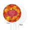 Fall Leaves White Plastic 5.5" Stir Stick - Single Sided - Round - Front & Back