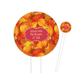 Fall Leaves Round Plastic Food Picks (Personalized)