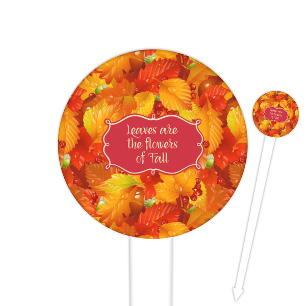 Custom Fall Leaves Round Plastic Food Picks (Personalized)