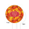 Fall Leaves White Plastic 6" Food Pick - Round - Single Sided - Front & Back