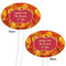 Fall Leaves White Plastic 7" Stir Stick - Double Sided - Oval - Front & Back