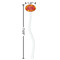 Fall Leaves White Plastic 7" Stir Stick - Oval - Dimensions