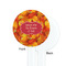 Fall Leaves White Plastic 7" Stir Stick - Single Sided - Round - Front & Back