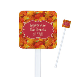 Fall Leaves Square Plastic Stir Sticks