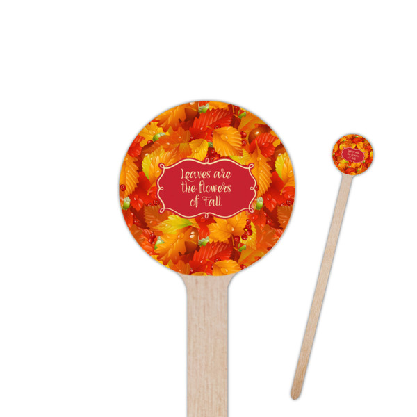 Custom Fall Leaves Round Wooden Stir Sticks