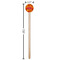 Fall Leaves Wooden 7.5" Stir Stick - Round - Dimensions