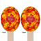 Fall Leaves Wooden Food Pick - Oval - Double Sided - Front & Back