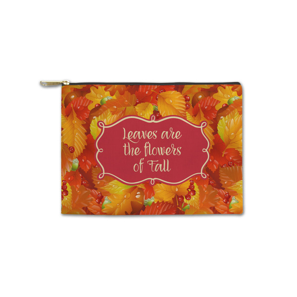 Custom Fall Leaves Zipper Pouch - Small - 8.5"x6"