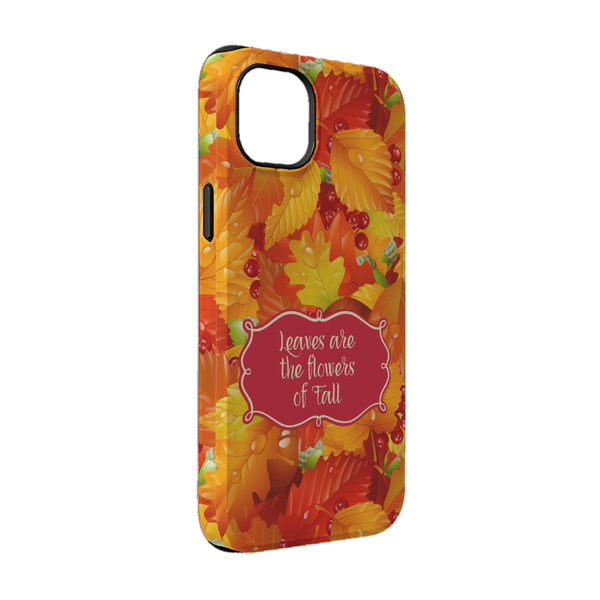 Custom Fall Leaves iPhone Case - Rubber Lined - iPhone 14 Pro (Personalized)