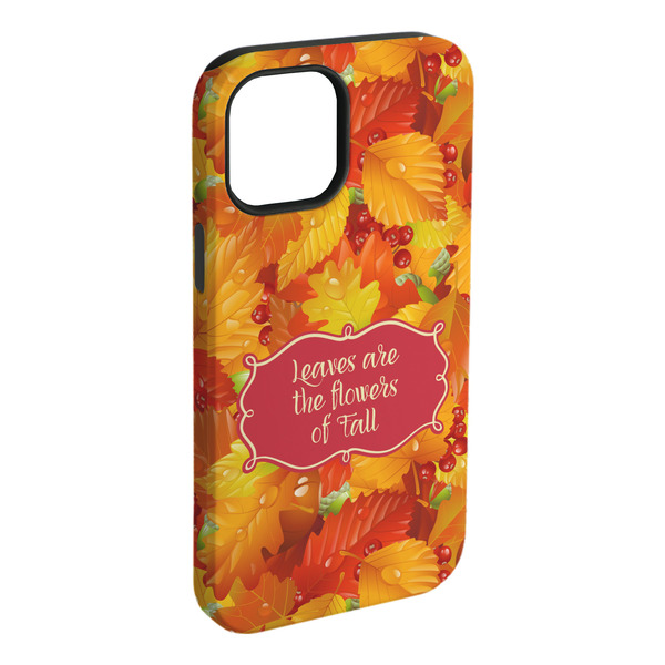 Custom Fall Leaves iPhone Case - Rubber Lined - iPhone 15 Plus (Personalized)