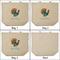 Old Fashioned Thanksgiving 3 Reusable Cotton Grocery Bags - Front & Back View