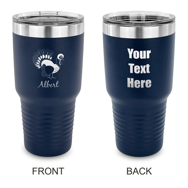 Custom Old Fashioned Thanksgiving 30 oz Stainless Steel Tumbler - Navy - Double Sided (Personalized)