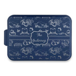 Old Fashioned Thanksgiving Aluminum Baking Pan with Navy Lid (Personalized)