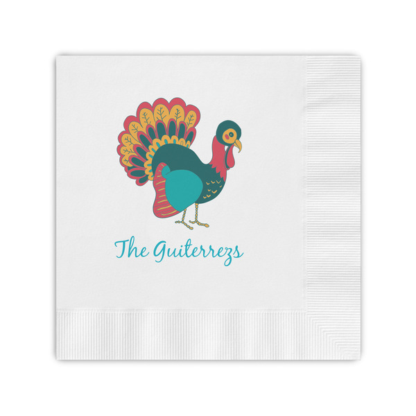 Custom Old Fashioned Thanksgiving Coined Cocktail Napkins (Personalized)