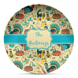 Old Fashioned Thanksgiving Microwave Safe Plastic Plate - Composite Polymer (Personalized)