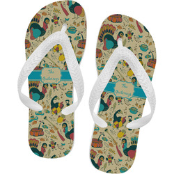 Old Fashioned Thanksgiving Flip Flops - Medium (Personalized)