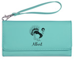 Old Fashioned Thanksgiving Ladies Leatherette Wallet - Laser Engraved- Teal (Personalized)