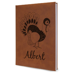 Old Fashioned Thanksgiving Leather Sketchbook - Large - Single Sided (Personalized)
