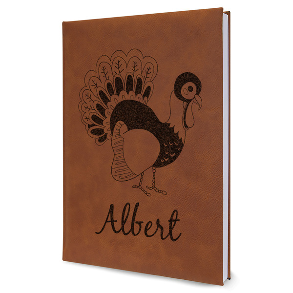 Custom Old Fashioned Thanksgiving Leather Sketchbook - Large - Single Sided (Personalized)