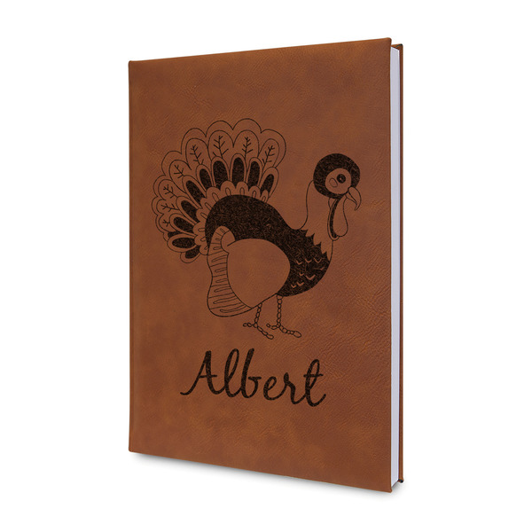 Custom Old Fashioned Thanksgiving Leather Sketchbook - Small - Double Sided (Personalized)