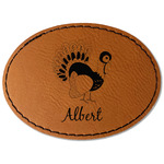 Old Fashioned Thanksgiving Faux Leather Iron On Patch - Oval (Personalized)