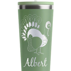 Old Fashioned Thanksgiving RTIC Everyday Tumbler with Straw - 28oz - Light Green - Single-Sided (Personalized)