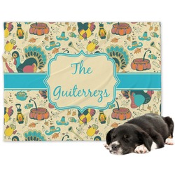 Old Fashioned Thanksgiving Dog Blanket - Regular (Personalized)