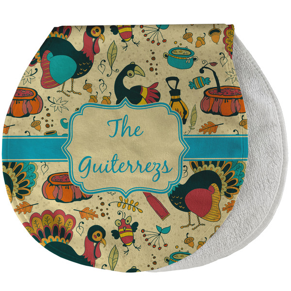 Custom Old Fashioned Thanksgiving Burp Pad - Velour w/ Name or Text