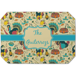 Old Fashioned Thanksgiving Dining Table Mat - Octagon (Single-Sided) w/ Name or Text