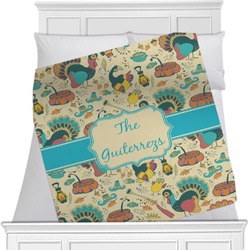 Old Fashioned Thanksgiving Minky Blanket - Toddler / Throw - 60"x50" - Single Sided (Personalized)