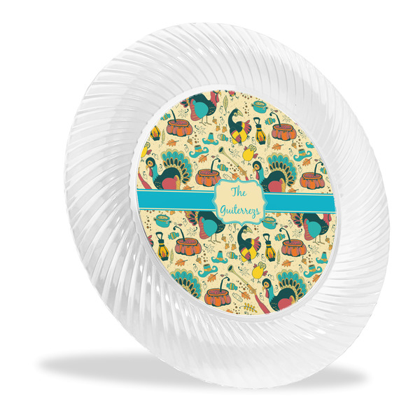 Custom Old Fashioned Thanksgiving Plastic Party Dinner Plates - 10" (Personalized)