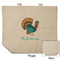 Old Fashioned Thanksgiving Reusable Cotton Grocery Bag - Front & Back View